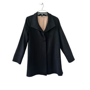 Fleurette Loro Piana Wool Coat Button-Up Women’s Black Size 8